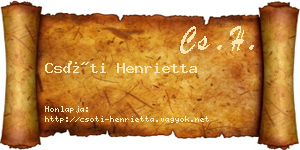 Csóti Henrietta névjegykártya