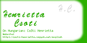 henrietta csoti business card